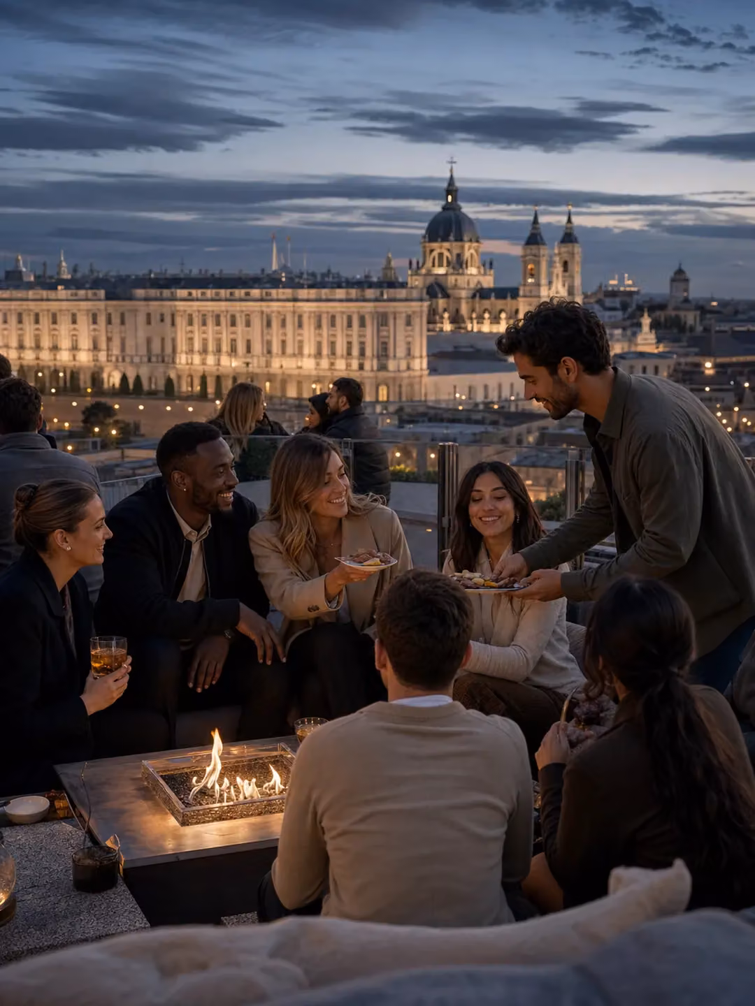 Madrid group travel rooftop party package