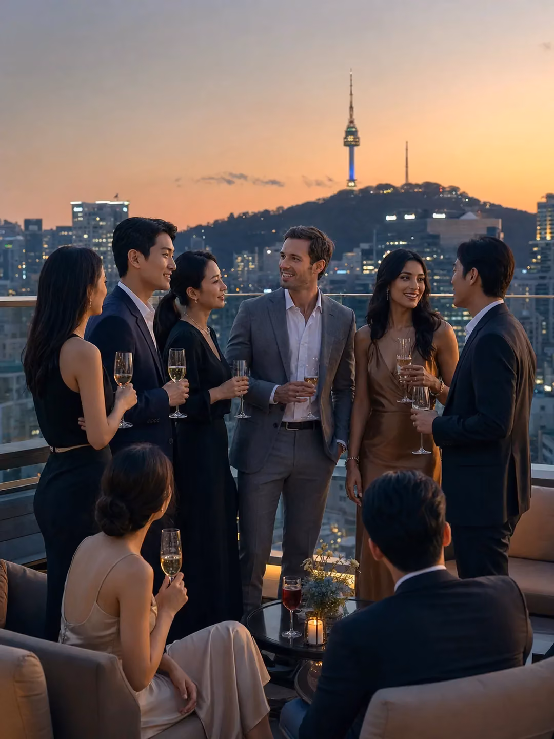 Seoul group travel rooftop party package